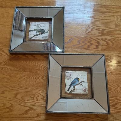 LOT 267D: Bird Artwork w/ Mirrored Frames