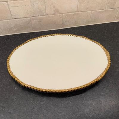 LOT 270K: Glass & Gold Kitchen Server Collection