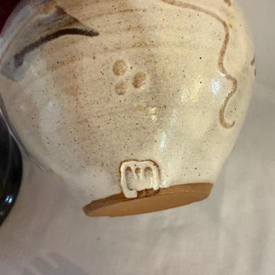 Six Signed Pottery Honey/Sugar Lidded Jars & More (K-SS)