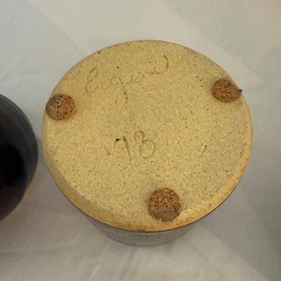 Six Signed Pottery Honey/Sugar Lidded Jars & More (K-SS)