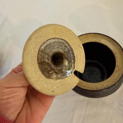 Six Signed Pottery Honey/Sugar Lidded Jars & More (K-SS)