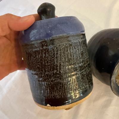 Six Signed Pottery Honey/Sugar Lidded Jars & More (K-SS)