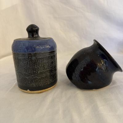 Six Signed Pottery Honey/Sugar Lidded Jars & More (K-SS)