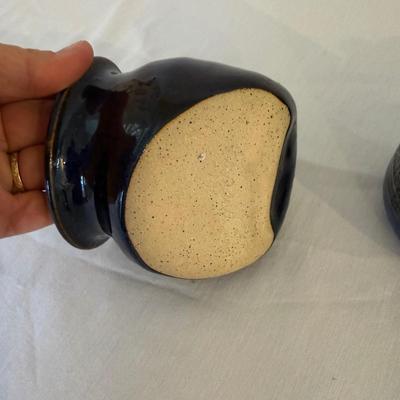 Six Signed Pottery Honey/Sugar Lidded Jars & More (K-SS)