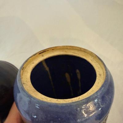 Six Signed Pottery Honey/Sugar Lidded Jars & More (K-SS)