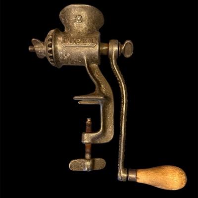 Lot 18: Candle Stick, Iron, Grinder And Bell