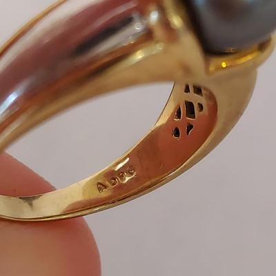 14K Black Pearl Ring w/ Necklace (K-BBL)