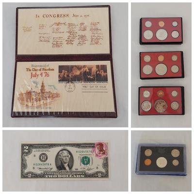 Bicentennial First Day Issue Stamps & US Mint Proof Sets (K-BBL)