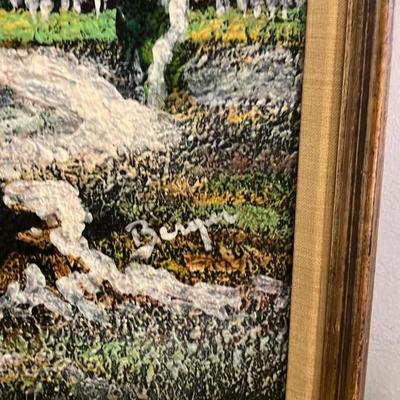 Vintage Mid-20th Century Oil on Canvas Landscape Painting