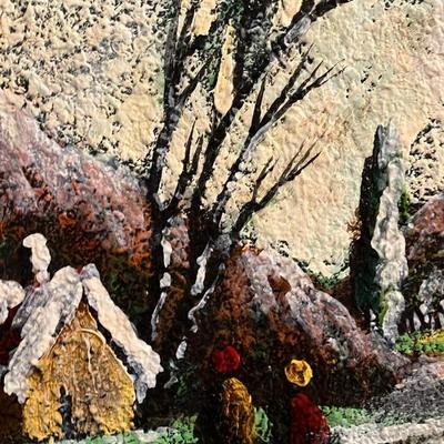 Vintage Mid-20th Century Oil on Canvas Landscape Painting