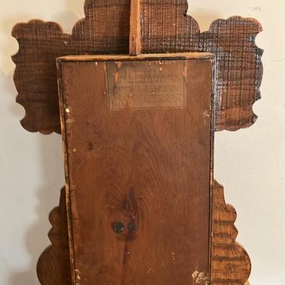 Antique Victorian E. Ingraham Oak Gingerbread Mantel Clock w/ Original Pendulum & Key - Runs Great!