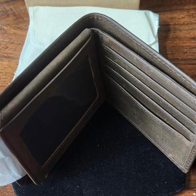 Sale Photo Thumbnail #424: Top Grain leather wallet, with protective cover