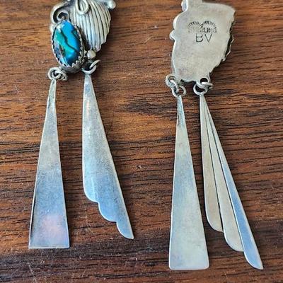 Sale Photo Thumbnail #448: Sterling Silver, signed BV,  abalone shell