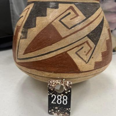 Sale Photo Thumbnail #451: Southwest pottery, vintage.  no markings
9 inches x 7.5 inches 
good condition, hand coiled