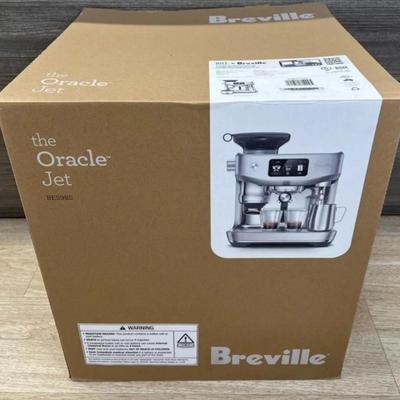 Sale Photo Thumbnail #5: The Breville Oracle Jet Espresso Machine has a powerful 1700W electrical power source and a voltage of 120V. Measuring 14.5 inches in depth, 16 3/4 inches in height, and 15 inches in width, this machine is compact and easy to fit in any kitchen. It weighs