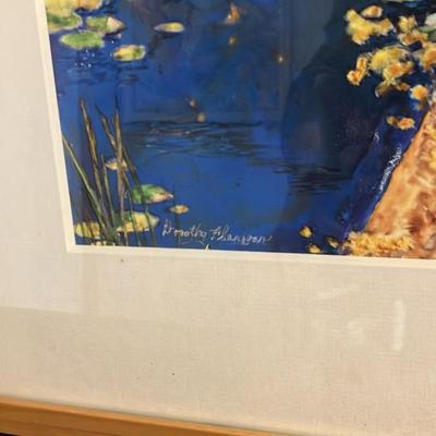 Vintage Dorothy Flanagan Original Watercolor: "Whispers on the Lily Path" – Framed