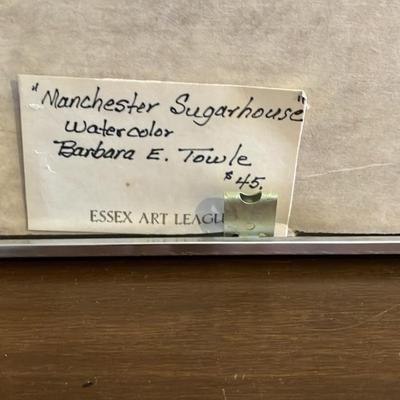 Original Watercolor Painting - 'Manchester Sugarhouse' by Barbara E. Towle, Signed, Framed