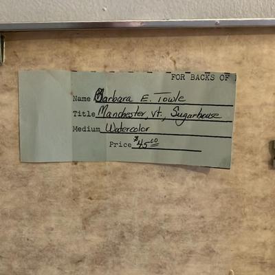 Original Watercolor Painting - 'Manchester Sugarhouse' by Barbara E. Towle, Signed, Framed