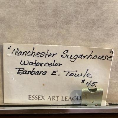 Original Watercolor Painting - 'Manchester Sugarhouse' by Barbara E. Towle, Signed, Framed