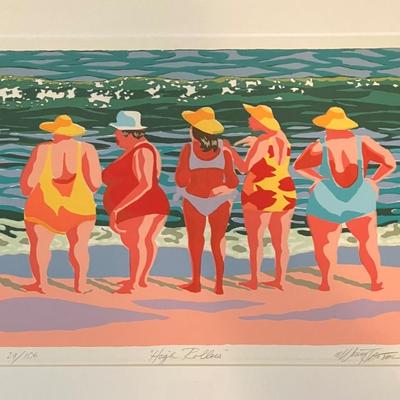 William Tatum 'High Rollers' Limited Edition Serigraph - Beach Women, 29/106