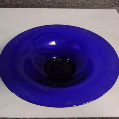 Cobalt Art Glass Bowl- Approx 11 1/4" in Diameter