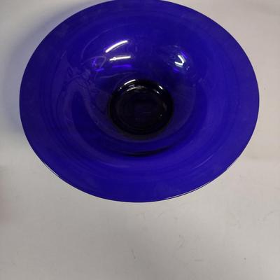 Cobalt Art Glass Bowl- Approx 11 1/4" in Diameter