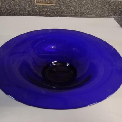 Cobalt Art Glass Bowl- Approx 11 1/4" in Diameter