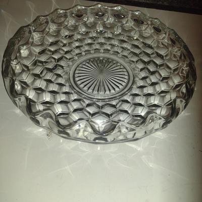 Pair of Vintage Fostoria American Clear Cake Plates/ Platters