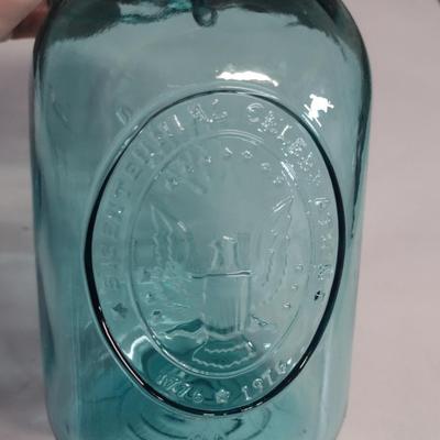 Blue American Bicentennial Bale Top Ball Jar