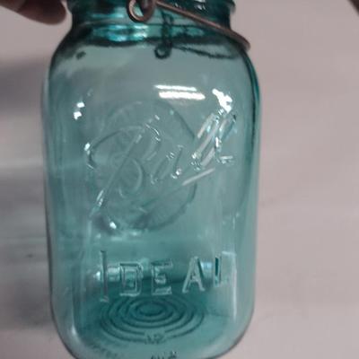 Blue American Bicentennial Bale Top Ball Jar