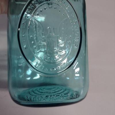 Blue American Bicentennial Bale Top Ball Jar