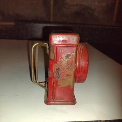 Pair of Vintage Collectibles- Metal Bank and Flashlight