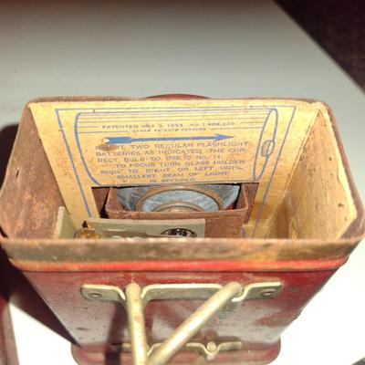 Pair of Vintage Collectibles- Metal Bank and Flashlight