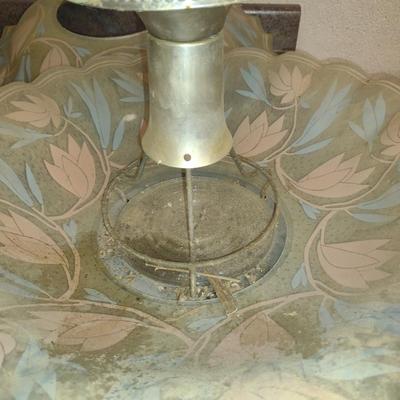 Hanging Light Fixture with Pair of Glass Shades