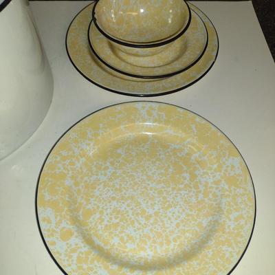 Collection of Enameled Kitchen Ware
