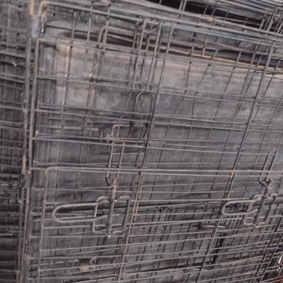 Pair of Metal Dog Crates with Bottom Pan Insert- Approx 24" x 36"