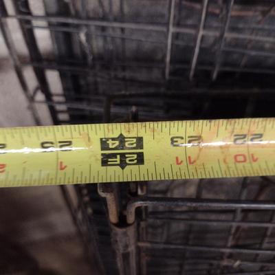 Pair of Metal Dog Crates with Bottom Pan Insert- Approx 24" x 36"