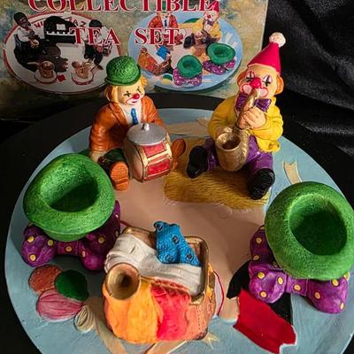 Vintage Collectible Clown Circus Band Miniature Tea Set – With Original Box