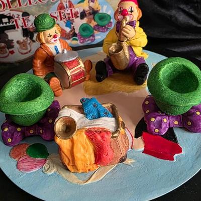 Vintage Collectible Clown Circus Band Miniature Tea Set – With Original Box
