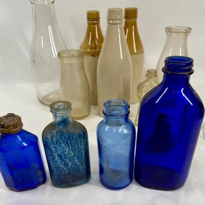 Antique Vintage Glass and Ceramic Bottle Lot