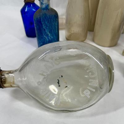 Antique Vintage Glass and Ceramic Bottle Lot