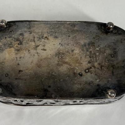 Sale Photo Thumbnail #153: The tray is made by the Forbes Silver Company and is silver-plated. It is described as a "quadruple plate," which refers to a specific type of silver-plating process