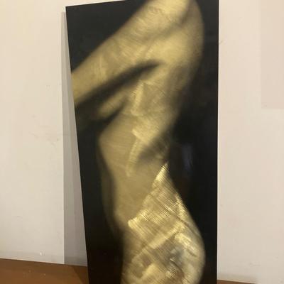 Fred Szabries Signed Brushed Aluminum Nude - 12" x 26" Abstract Metal Art