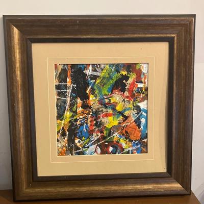 Dennis Sakelson (20th/21st Century, Bucks County, PA) - Vibrant Abstract Expressionist Composition on Cardboard