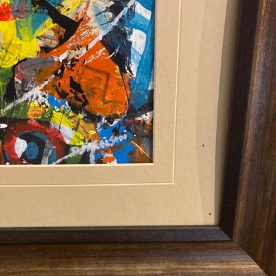 Dennis Sakelson (20th/21st Century, Bucks County, PA) - Vibrant Abstract Expressionist Composition on Cardboard