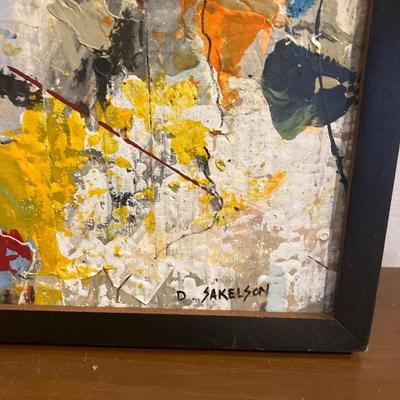 Dennis Sakelson (20th/21st Century, Bucks County, PA) - Energetic Abstract Expressionist Study on Cardboard