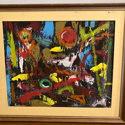 Dennis Sakelson (20th/21st Century, Bucks County, PA) - Bold Mixed Media Abstraction on Cardboard