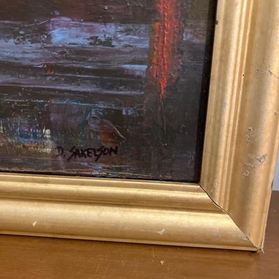 Dennis Sakelson (20th/21st Century, Bucks County, PA) - Intense Oil on Canvas Abstraction