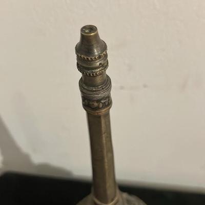 Exquisite Antique Victorian Cobalt Blue Glass Perfume Bottle with Ornate Brass Crown Cap – 8.5" Tall Vanity Treasure