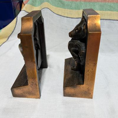 UW Badger Brass Book Ends
